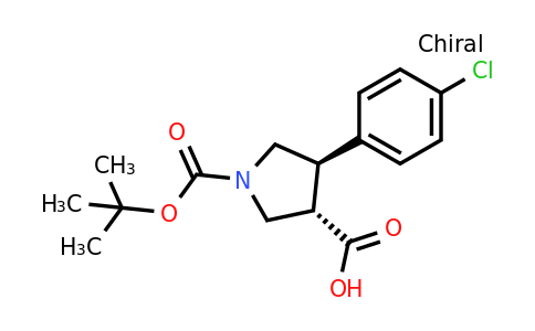 CAS 851485-00-2 | trans-1-boc-4-(4-chlorophenyl)-pyrrolidine-3-carboxylic acid
