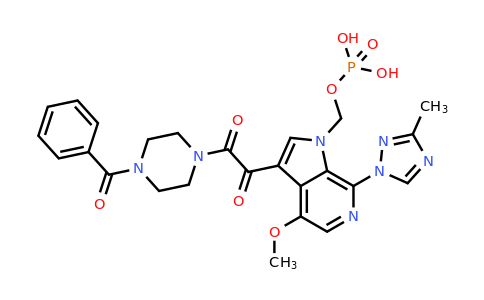 CAS 864953-29-7 | ({3-[2-(4-benzoylpiperazin-1-yl)-2-oxoacetyl]-4-methoxy-7-(3-methyl-1H-1,2,4-triazol-1-yl)-1H-pyrrolo[2,3-c]pyridin-1-yl}methoxy)phosphonic acid