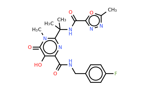 CAS 871038-72-1 | N-[(4-fluorophenyl)methyl]-5-hydroxy-1-methyl-2-{2-
[(5-methyl-1,3,4-oxadiazol-2-yl)formamido]propan-2-
yl}-6-oxo-1,6-dihydropyrimidine-4-carboxamide
