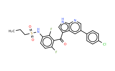 CAS 918504-65-1 | N-{3-[5-(4-chlorophenyl)-1H-pyrrolo[2,3-b]pyridine-3-
carbonyl]-2,4-difluorophenyl}propane-1-sulfonamide
