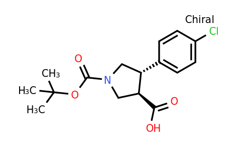 CAS 955137-86-7 | (3R,4S)-1-[(tert-butoxy)carbonyl]-4-(4-chlorophenyl)pyrrolidine-3-carboxylic acid