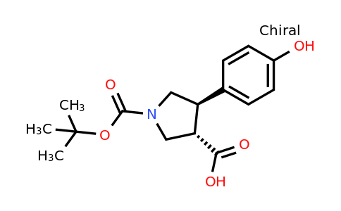 CAS 959574-90-4 | trans-1-boc-4-(4-hydroxyphenyl)-pyrrolidine-3-carboxylic acid