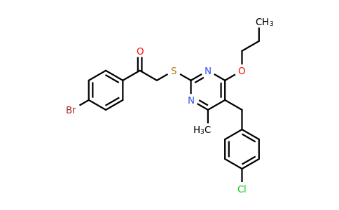 CAS 1000576-30-6 | 1-(4-Bromophenyl)-2-((5-(4-chlorobenzyl)-4-methyl-6-propoxypyrimidin-2-yl)thio)ethanone
