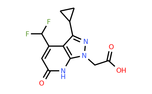 CAS 1018142-71-6 | 2-(3-Cyclopropyl-4-(difluoromethyl)-6-oxo-6,7-dihydro-1H-pyrazolo[3,4-b]pyridin-1-yl)acetic acid