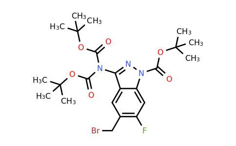 CAS 1037207-03-6 | tert-butyl 3-{bis[(tert-butoxy)carbonyl]amino}-5-(bromomethyl)-6-fluoro-1H-indazole-1-carboxylate