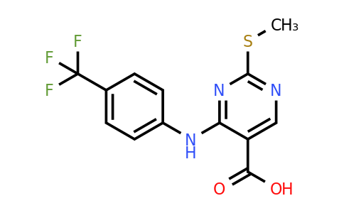 CAS 1065075-64-0 | 2-(Methylthio)-4-((4-(trifluoromethyl)phenyl)amino)pyrimidine-5-carboxylic acid