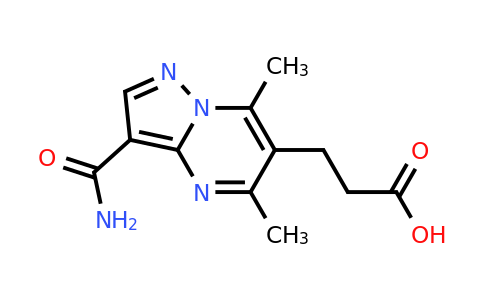 CAS 1072069-75-0 | 3-{3-carbamoyl-5,7-dimethylpyrazolo[1,5-a]pyrimidin-6-yl}propanoic acid