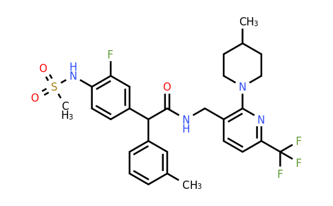 CAS 1072449-00-3 | 2-(3-fluoro-4-methanesulfonamidophenyl)-2-(3-methylphenyl)-N-{[2-(4-methylpiperidin-1-yl)-6-(trifluoromethyl)pyridin-3-yl]methyl}acetamide