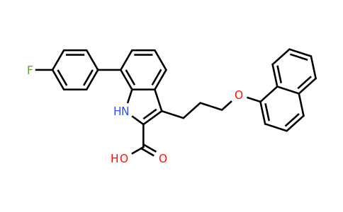 CAS 1073061-30-9 | 7-(4-fluorophenyl)-3-(3-(naphthalen-1-yloxy)propyl)-1H-indole-2-carboxylic acid