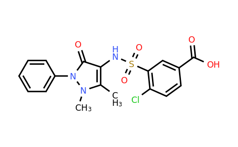 CAS 109030-05-9 | 4-chloro-3-[(1,5-dimethyl-3-oxo-2-phenyl-2,3-dihydro-1H-pyrazol-4-yl)sulfamoyl]benzoic acid