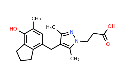 CAS 1092551-88-6 | 3-(4-((7-Hydroxy-6-methyl-2,3-dihydro-1H-inden-4-YL)methyl)-3,5-dimethyl-1H-pyrazol-1-YL)propanoic acid