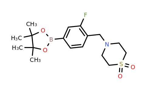 CAS 1092563-29-5 | 4-{[2-fluoro-4-(4,4,5,5-tetramethyl-1,3,2-dioxaborolan-2-yl)phenyl]methyl}-1λ⁶-thiomorpholine-1,1-dione