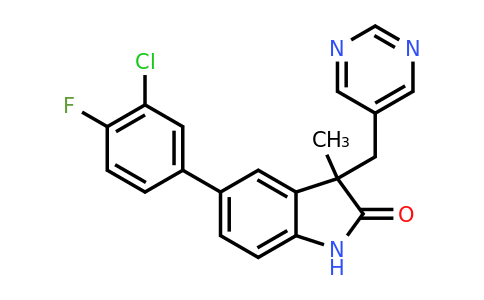 CAS 1141080-83-2 | 5-(3-Chloro-4-fluorophenyl)-3-methyl-3-(pyrimidin-5-ylmethyl)indolin-2-one