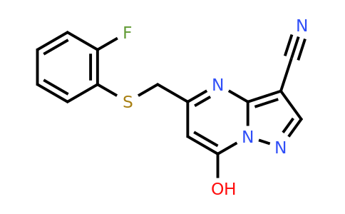 CAS 1147736-74-0 | 5-{[(2-fluorophenyl)sulfanyl]methyl}-7-hydroxypyrazolo[1,5-a]pyrimidine-3-carbonitrile