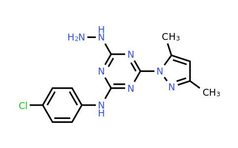 CAS 1158377-11-7 | N-(4-Chlorophenyl)-4-(3,5-dimethyl-1H-pyrazol-1-yl)-6-hydrazinyl-1,3,5-triazin-2-amine