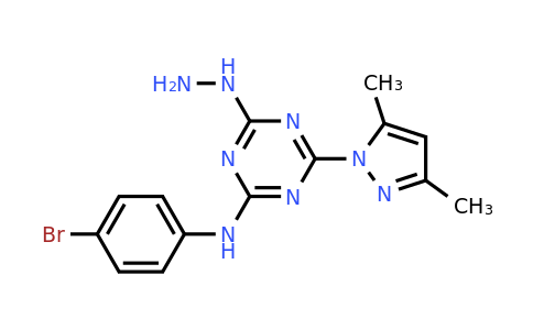 CAS 1158450-00-0 | N-(4-Bromophenyl)-4-(3,5-dimethyl-1H-pyrazol-1-yl)-6-hydrazinyl-1,3,5-triazin-2-amine