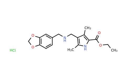 CAS 1160245-51-1 | Ethyl 4-(((benzo[d][1,3]dioxol-5-ylmethyl)amino)methyl)-3,5-dimethyl-1H-pyrrole-2-carboxylate hydrochloride