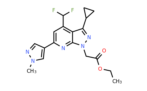 CAS 1172010-69-3 | Ethyl 2-(3-cyclopropyl-4-(difluoromethyl)-6-(1-methyl-1H-pyrazol-4-yl)-1H-pyrazolo[3,4-b]pyridin-1-yl)acetate