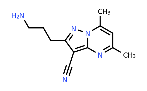 CAS 1173145-75-9 | 2-(3-aminopropyl)-5,7-dimethyl-pyrazolo[1,5-a]pyrimidine-3-carbonitrile