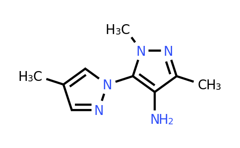 CAS 1179871-16-9 | 1,3-dimethyl-5-(4-methyl-1H-pyrazol-1-yl)-1H-pyrazol-4-amine