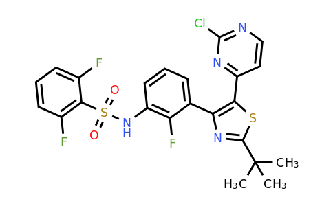 CAS 1195768-23-0 | N-(3-(2-(tert-Butyl)-5-(2-chloropyrimidin-4-yl)thiazol-4-yl)-2-fluorophenyl)-2,6-difluorobenzenesulfonamide