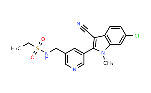 CAS 1202550-93-3 | N-{[5-(6-chloro-3-cyano-1-methyl-1H-indol-2-yl)pyridin-3-yl]methyl}ethane-1-sulfonamide