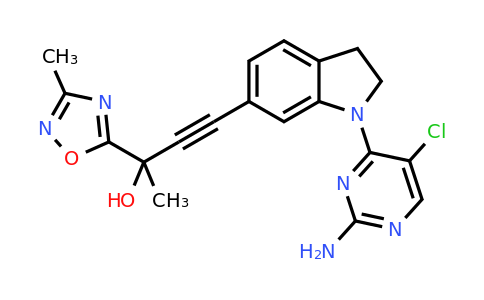 CAS 1202761-77-0 | 4-(1-(2-Amino-5-chloropyrimidin-4-yl)indolin-6-yl)-2-(3-methyl-1,2,4-oxadiazol-5-yl)but-3-yn-2-ol