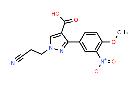 CAS 1209545-31-2 | 1-(2-Cyanoethyl)-3-(4-methoxy-3-nitrophenyl)-1H-pyrazole-4-carboxylic acid