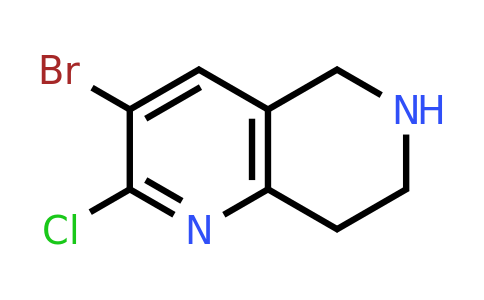 CAS 1211520-95-4 | 3-bromo-2-chloro-5,6,7,8-tetrahydro-1,6-naphthyridine