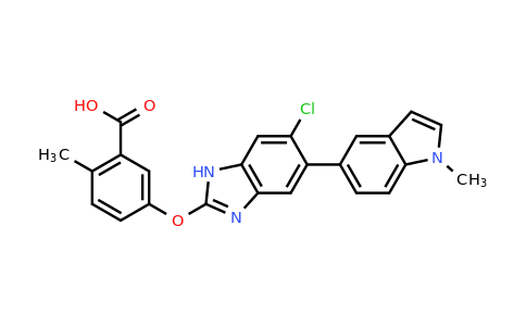 CAS 1219739-36-2 | 5-{[6-chloro-5-(1-methyl-1H-indol-5-yl)-1H-1,3-benzodiazol-2-yl]oxy}-2-methylbenzoic acid