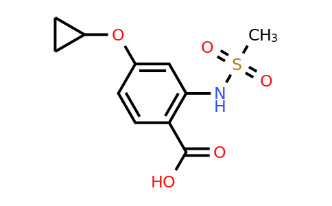 CAS 1243455-12-0 | 4-Cyclopropoxy-2-(methylsulfonamido)benzoic acid
