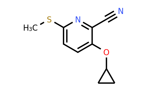 CAS 1243467-92-6 | 3-Cyclopropoxy-6-(methylsulfanyl)pyridine-2-carbonitrile
