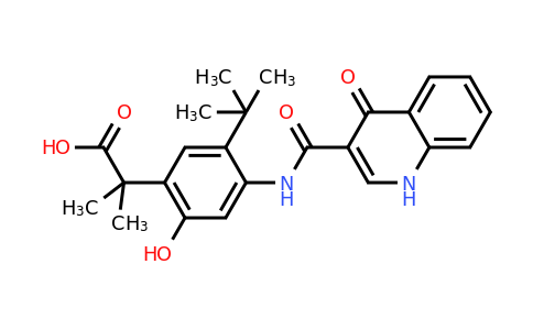 CAS 1246213-24-0 | 2-(5-(tert-Butyl)-2-hydroxy-4-(4-oxo-1,4-dihydroquinoline-3-carboxamido)phenyl)-2-methylpropanoic acid