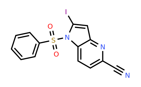 CAS 1260381-46-1 | 2-iodo-1-(phenylsulfonyl)-1H-pyrrolo[3,2-b]pyridine-5-carbonitrile