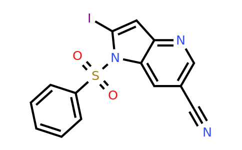 CAS 1260381-51-8 | 2-iodo-1-(phenylsulfonyl)-1H-pyrrolo[3,2-b]pyridine-6-carbonitrile