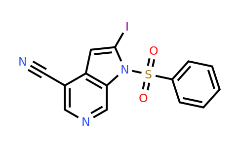 CAS 1260382-06-6 | 2-iodo-1-(phenylsulfonyl)-1H-pyrrolo[2,3-c]pyridine-4-carbonitrile