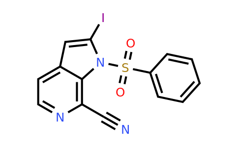 CAS 1260383-94-5 | 2-iodo-1-(phenylsulfonyl)-1H-pyrrolo[2,3-c]pyridine-7-carbonitrile