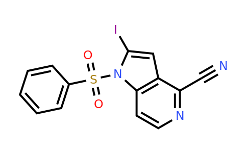 CAS 1260384-23-3 | 2-iodo-1-(phenylsulfonyl)-1H-pyrrolo[3,2-c]pyridine-4-carbonitrile