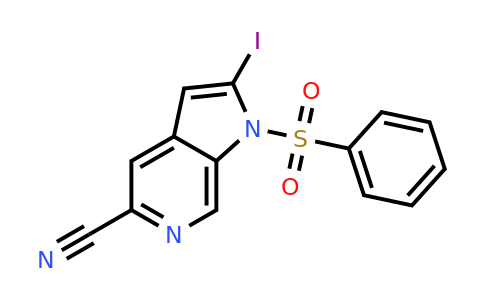 CAS 1260385-19-0 | 2-iodo-1-(phenylsulfonyl)-1H-pyrrolo[2,3-c]pyridine-5-carbonitrile
