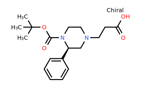 CAS 1260588-66-6 | (R)-4-(2-Carboxy-ethyl)-2-phenyl-piperazine-1-carboxylic acid tert-butyl ester