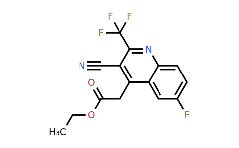CAS 1260811-87-7 | Ethyl 2-(3-cyano-6-fluoro-2-(trifluoromethyl)quinolin-4-yl)acetate