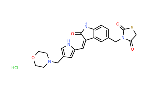 CAS 1265965-19-2 | (Z)-3-((3-((4-(Morpholinomethyl)-1H-pyrrol-2-yl)methylene)-2-oxoindolin-5-yl)methyl)thiazolidine-2,4-dione hydrochloride