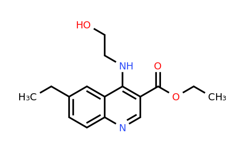 CAS 1279208-99-9 | Ethyl 6-ethyl-4-((2-hydroxyethyl)amino)quinoline-3-carboxylate