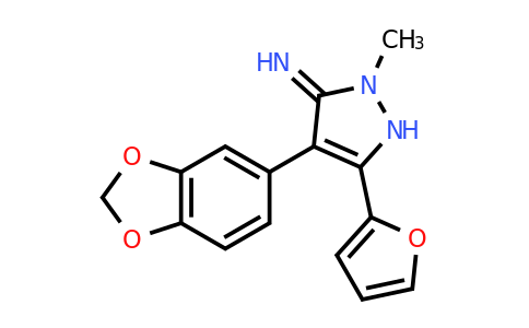 CAS 1281133-29-6 | 4-(2H-1,3-Benzodioxol-5-yl)-5-(furan-2-yl)-2-methyl-2,3-dihydro-1H-pyrazol-3-imine