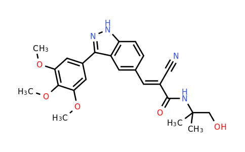CAS 1307896-46-3 | 2-Cyano-N-(1-hydroxy-2-methylpropan-2-yl)-3-(3-(3,4,5-trimethoxyphenyl)-1H-indazol-5-yl)acrylamide