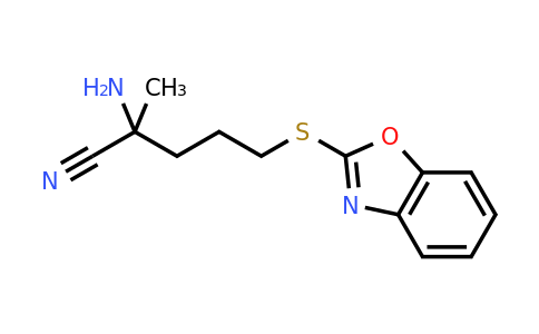 CAS 1308025-21-9 | 2-Amino-5-(1,3-benzoxazol-2-ylsulfanyl)-2-methylpentanenitrile