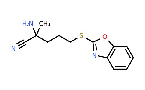 2-Amino-5-(1,3-benzoxazol-2-ylsulfanyl)-2-methylpentanenitrile