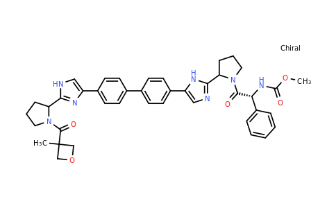 CAS 1324063-27-5 | Methyl (1R)-2-(2-(5-(4'-(2-(1-(3-meth yloxetane-3-carbonyl) pyrrolidin-2-YL)-1H-imidazol-4-YL)biphenyl-4-YL)-1H-imidazol-2-YL)pyrrolidin-1-YL)-2-oxo-1-phenylethylcarbamate