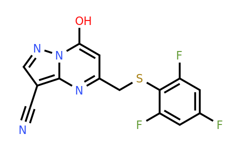 CAS 1333756-53-8 | 7-Hydroxy-5-{[(2,4,6-trifluorophenyl)sulfanyl]methyl}pyrazolo[1,5-a]pyrimidine-3-carbonitrile
