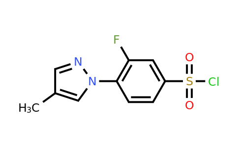 CAS 1341340-38-2 | 3-fluoro-4-(4-methyl-1H-pyrazol-1-yl)benzene-1-sulfonyl chloride